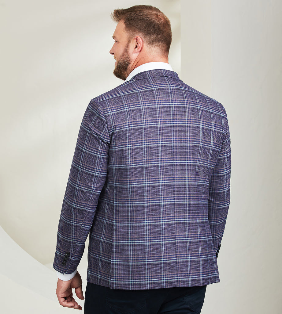 Modern Fit Plaid Woven Sport Jacket