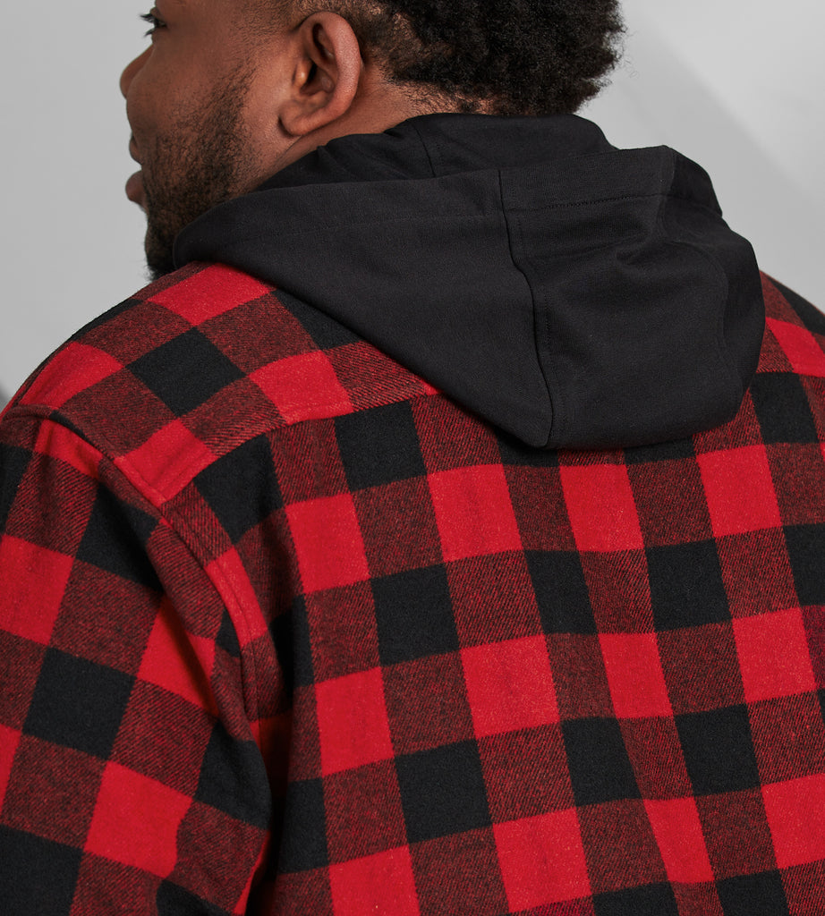 Buffalo Plaid Hooded Overshirt