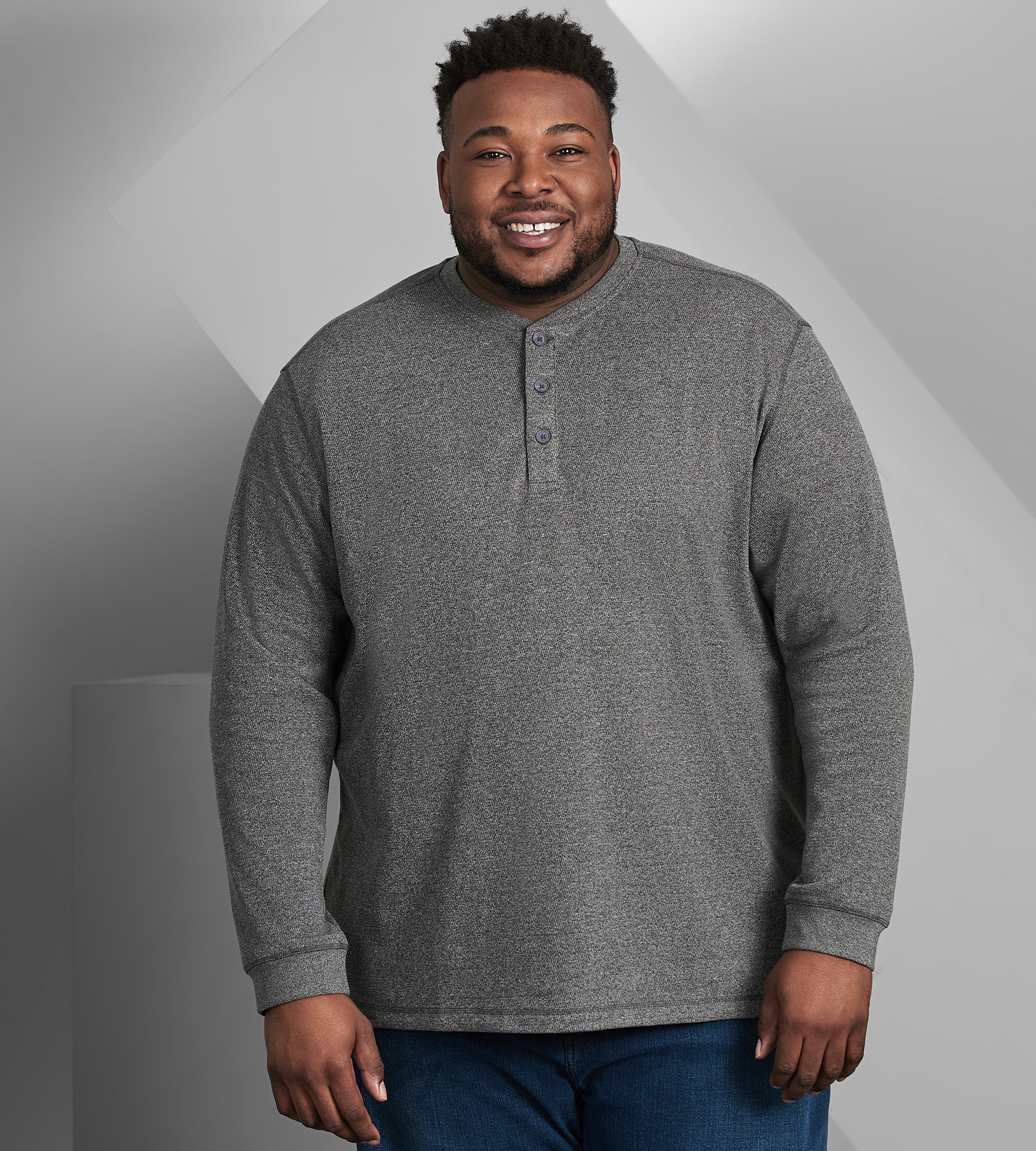 Men's Waffle-Knit Henley Athletic Top - All In Motion™ Stone XL
