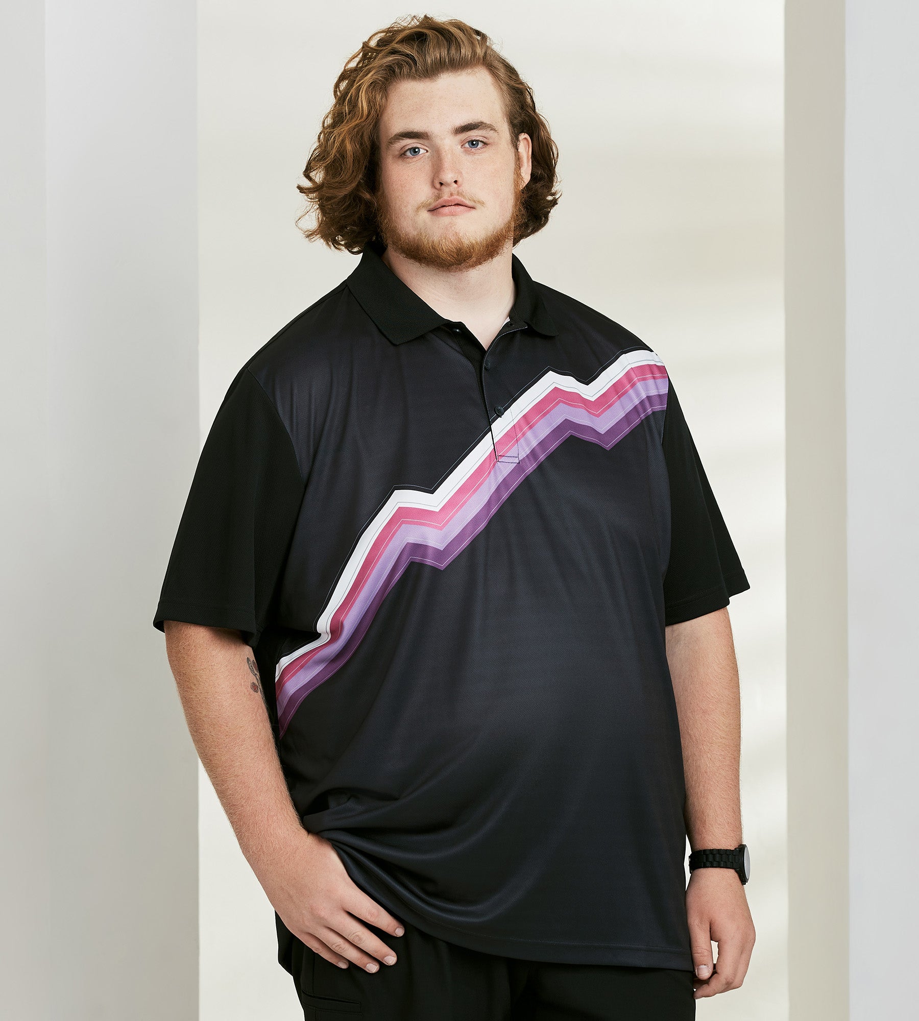 Plus size sale black polo