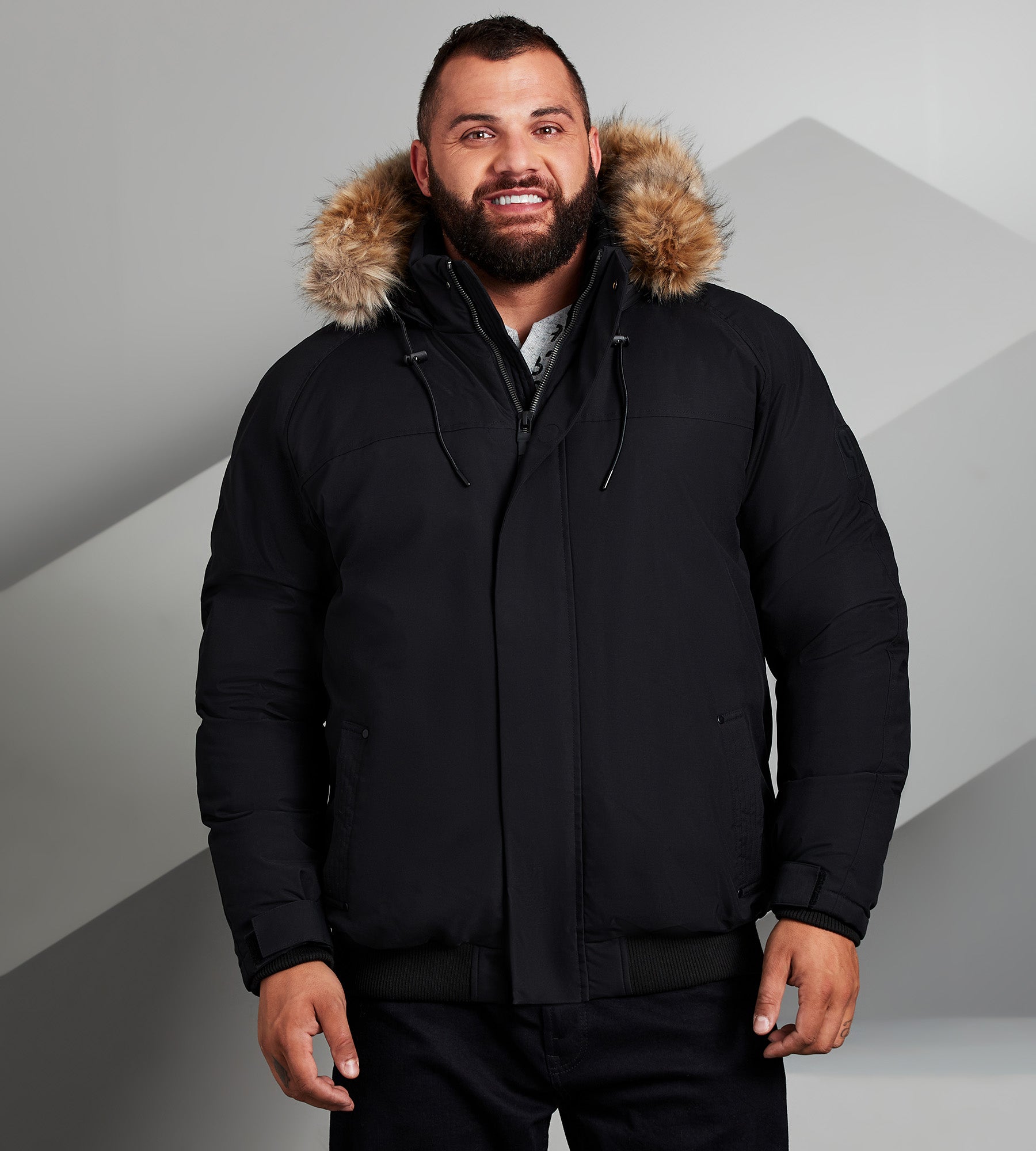 Hooded shop black puffer