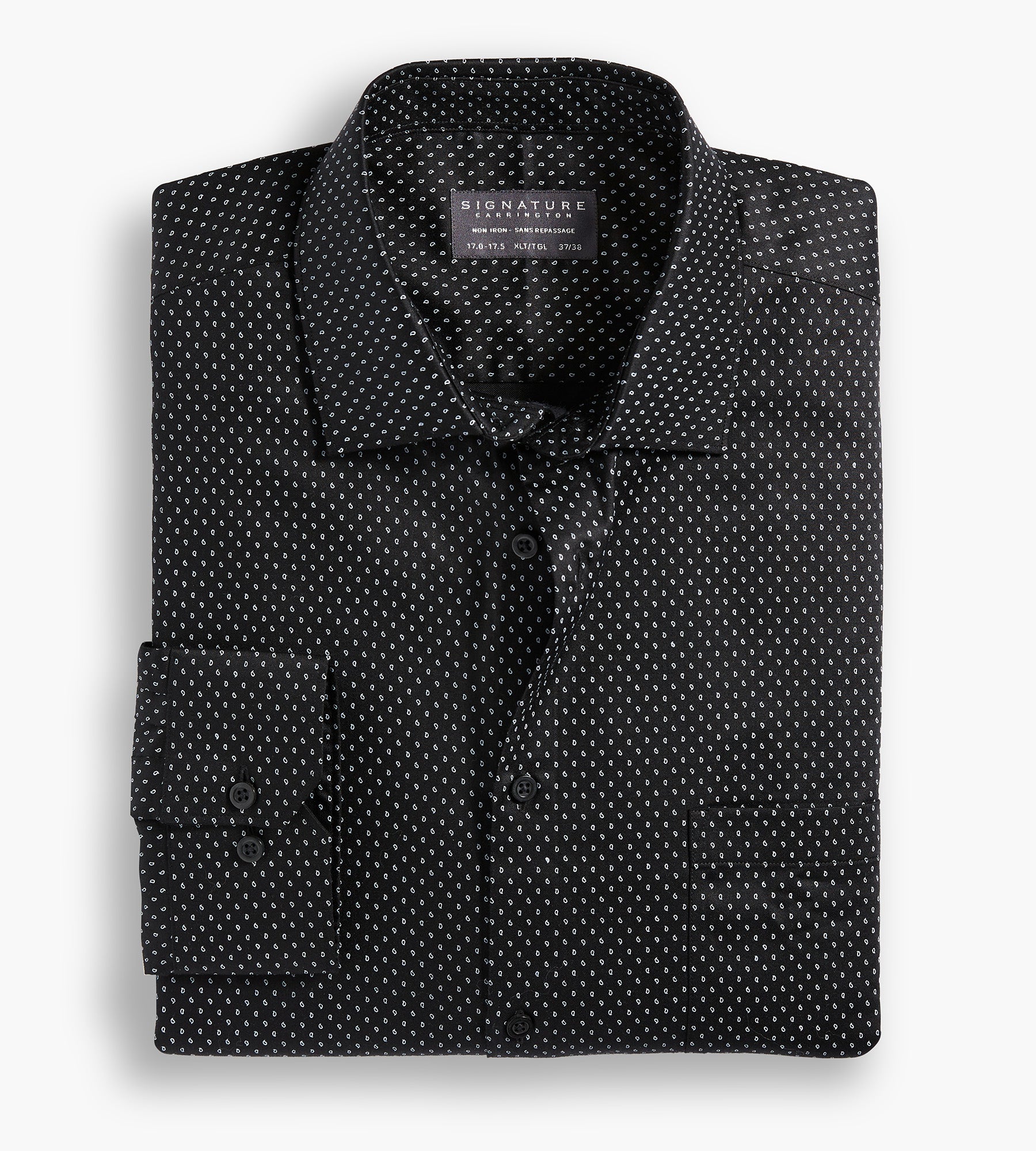 Classic Fit Non-Iron Printed Sateen Dress Shirt