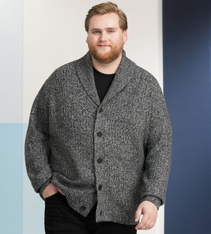 Men's big and tall shawl collar cardigan hotsell