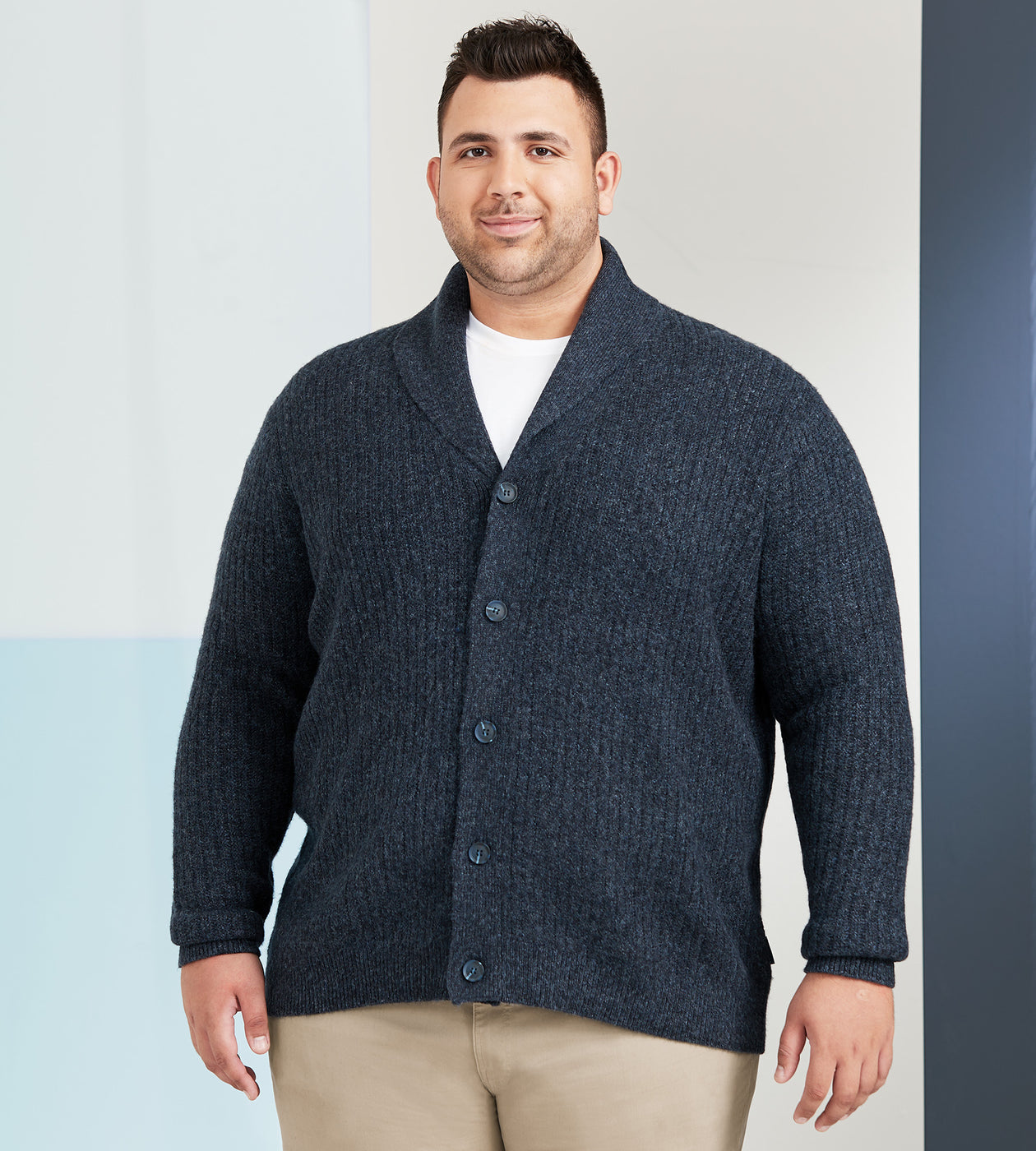 Shawl Collar Cardigan Hechter Paris Mr. Big Tall Men s Clothing Shop online and in store for Cardigans designed for the plus size man shipping available across Canada