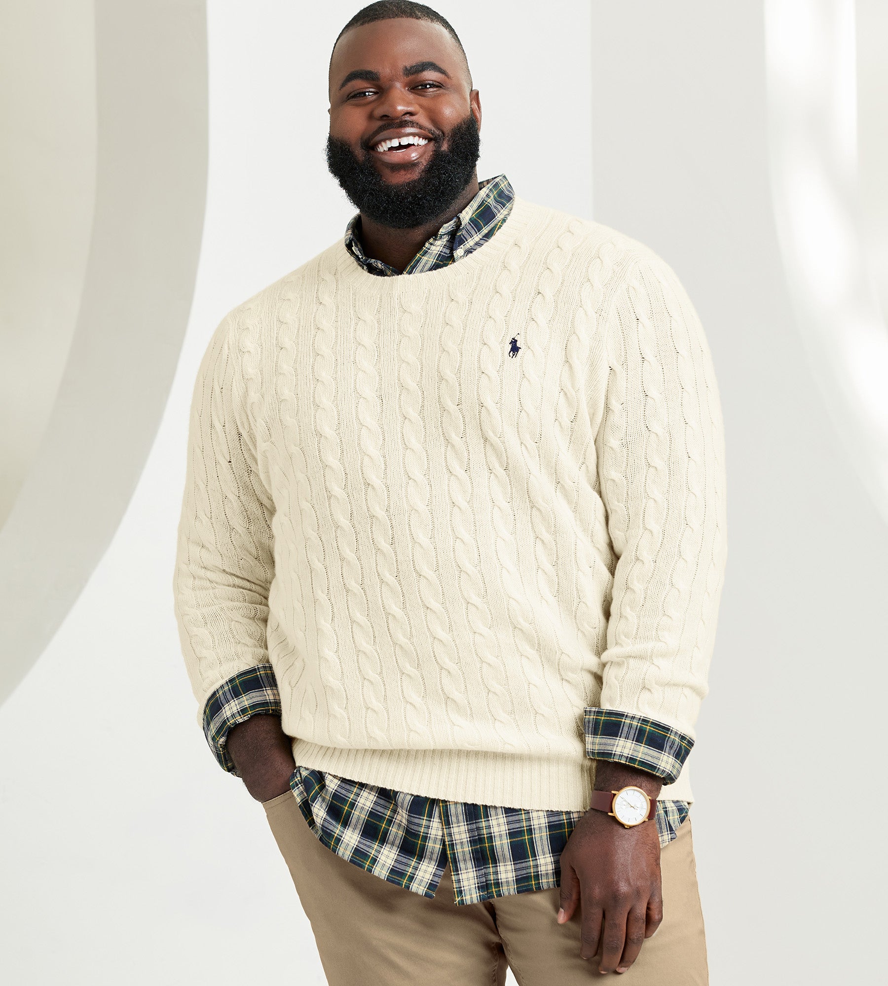 Cable-Knit Crew Neck Sweater – Mr. Big & Tall