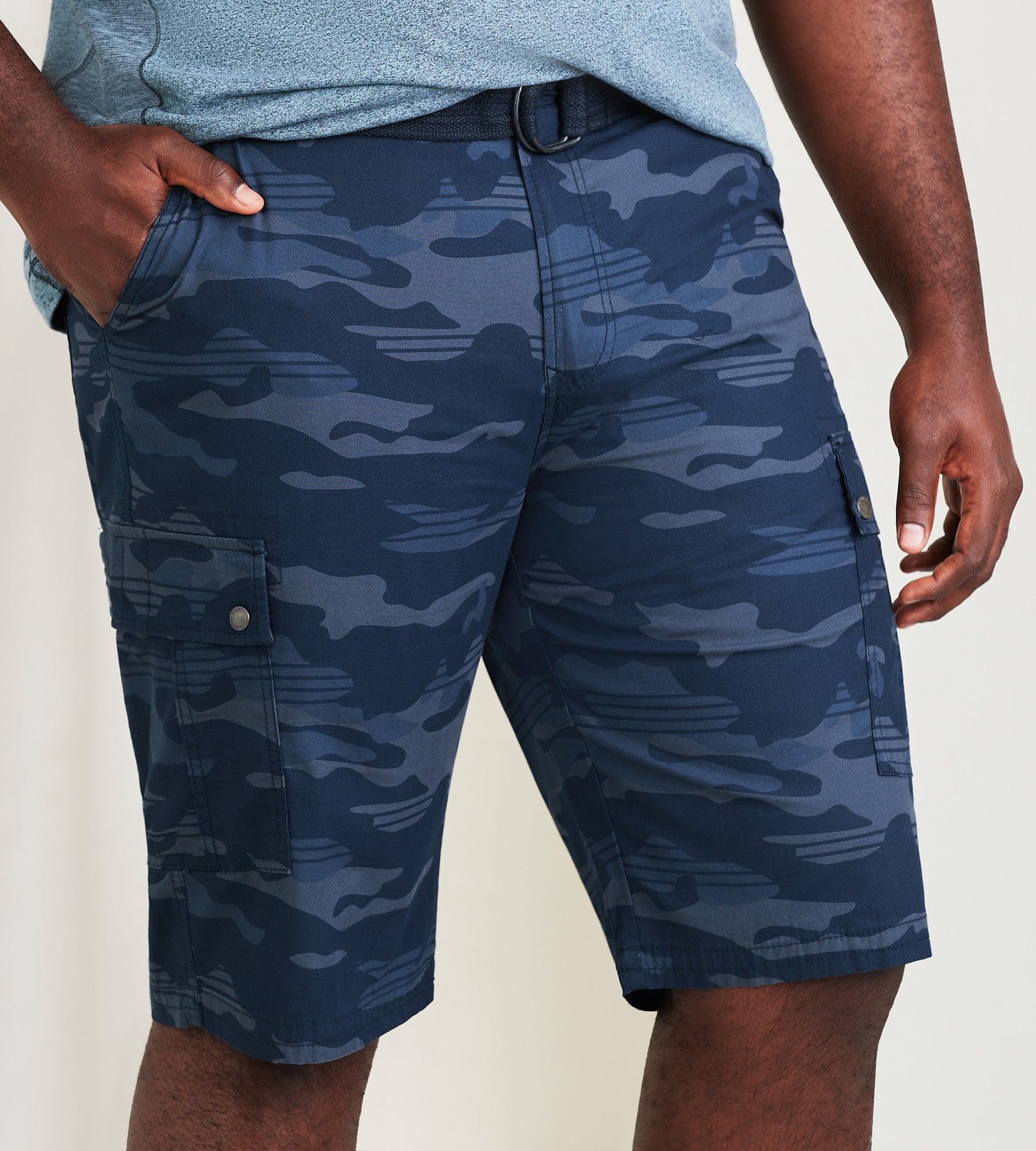Belted Camo Cargo Shorts